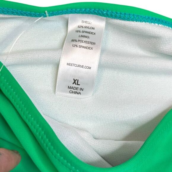 MEET.CURVE Women’s Green High Waist Adjustable Side Bikini Bottom Size XL - Picture 4 of 5